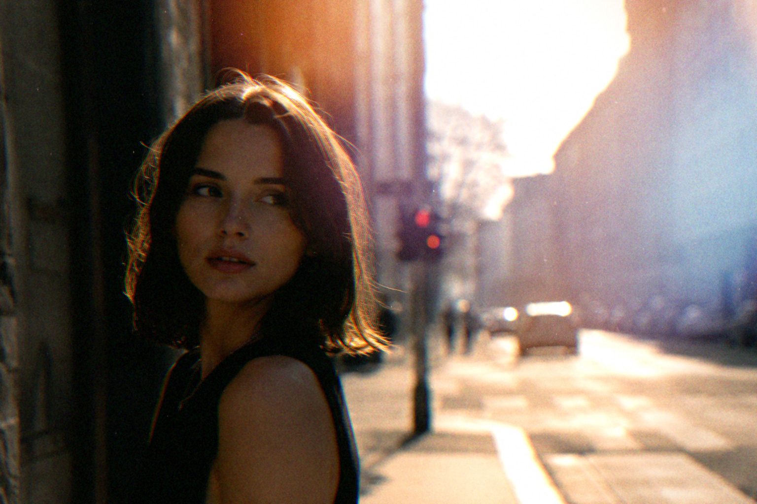After Halobloom — chromatic aberration, lens distortion, vignette, Cinestill 800T film look, halation, light leaks, grain
