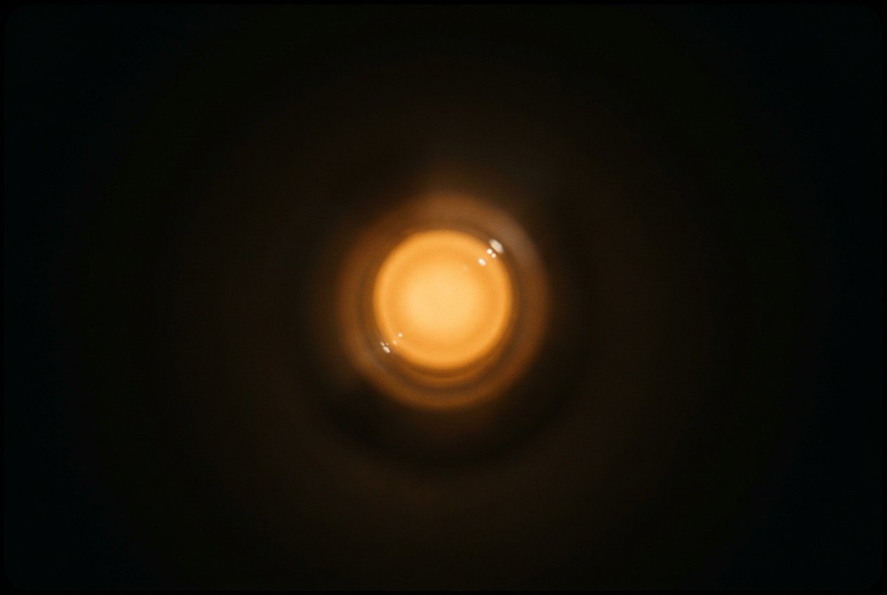 Warm light blooming against a near-black background