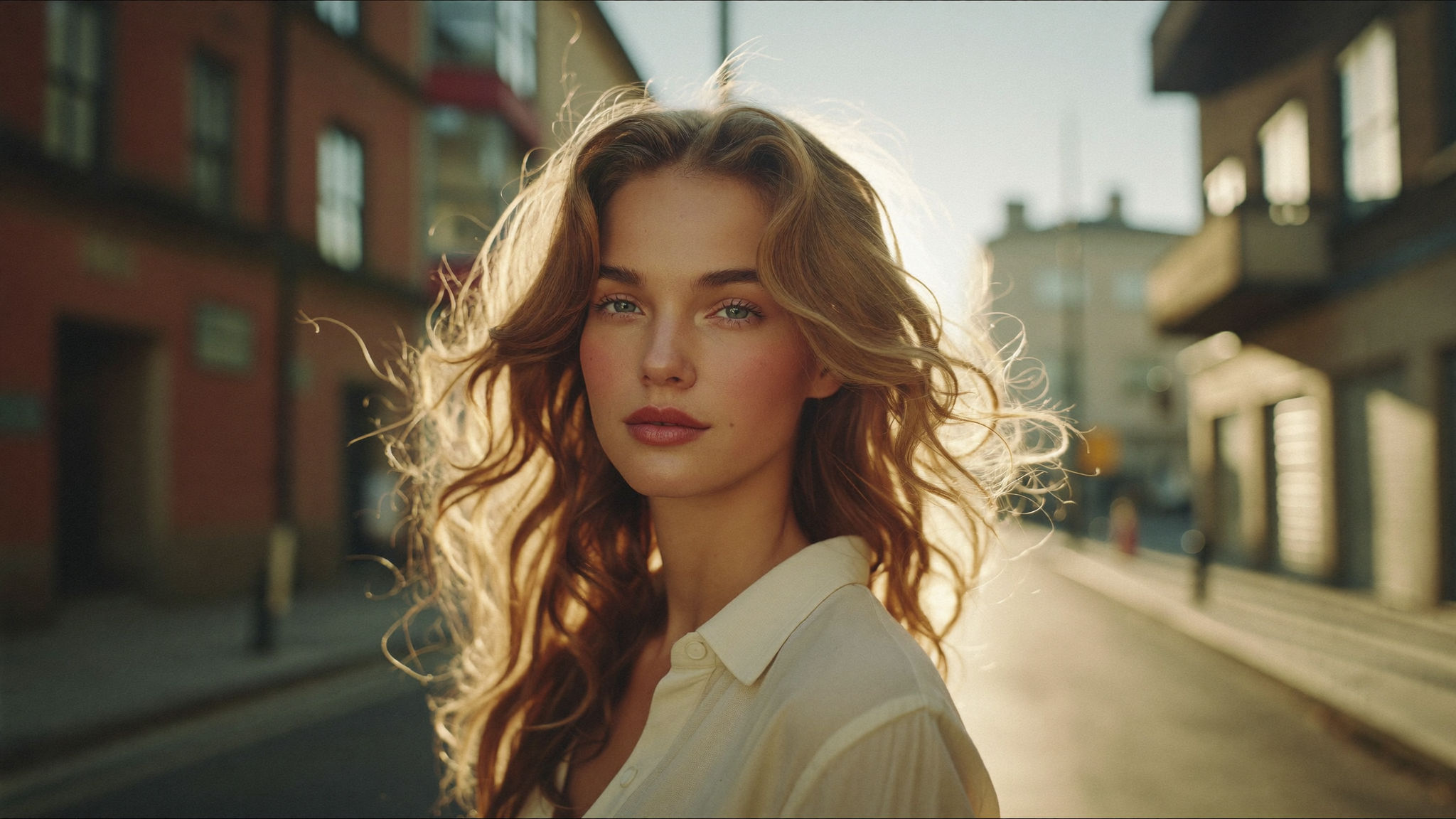 Original photograph, portrait golden hour, without Halobloom