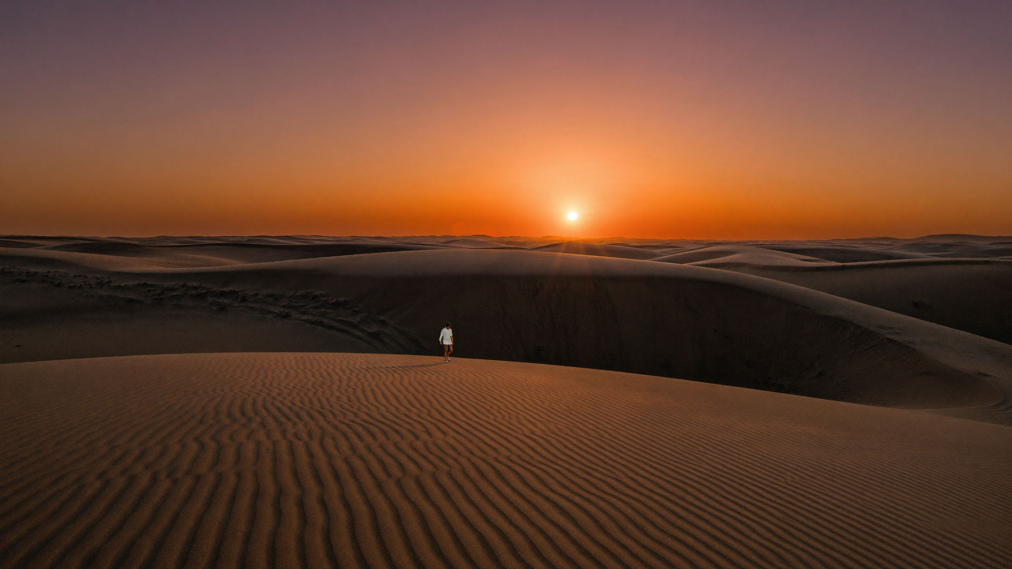 Original photograph, desert dunes sunset, without Halobloom
